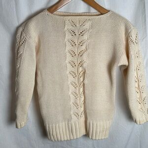 Elegant Cream Vintage Sweater for Women